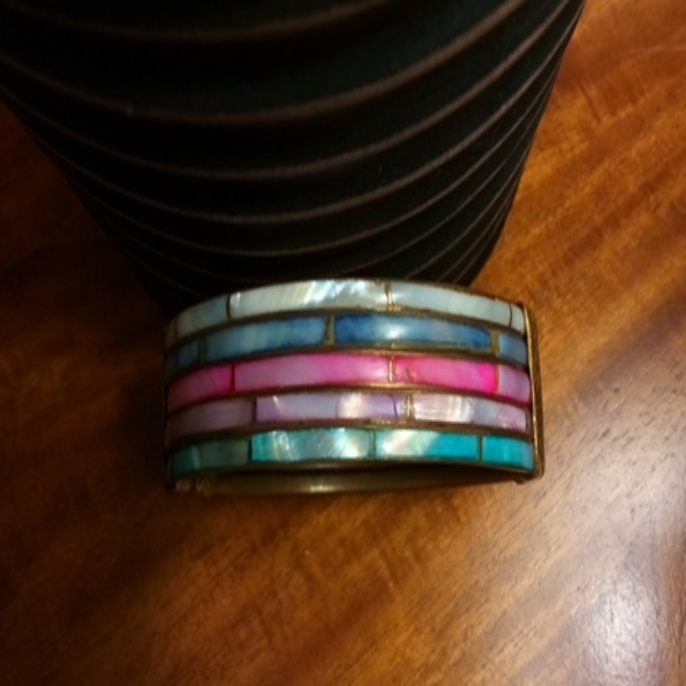 Antique brass and mother of Pearl bracelet